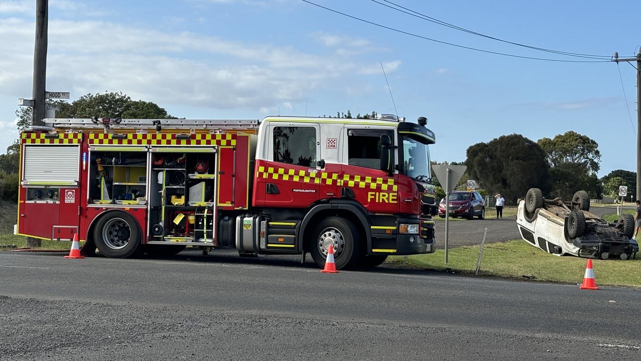 Vehicle flips in Portarlington crash