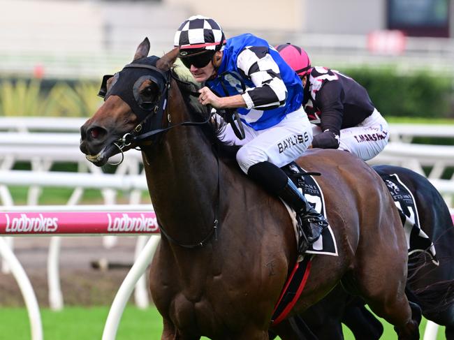 Jockey Regan Bayliss wins the $300,000 Brisbane Mile for trainer Tony Gollan on gelding Tenzing at Eagle Farm on Saturday, April 26, 2025. Picture: Grant Peters / Trackside Photography. 2) Jockey Regan Bayliss after winning the $300,000 Brisbane Mile for trainer Tony Gollan on gelding Tenzing at Eagle Farm on Saturday, April 26, 2025. Picture: Grant Peters / Trackside Photography.