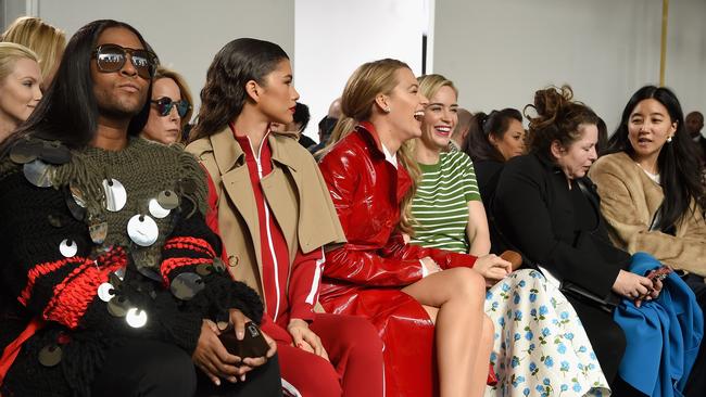 L-R: Law Roach, Zendaya, Blake Lively, and Emily Blunt attend the Michael Kors Collection Fall 2018 Runway Show. Picture: Dimitrios Kambouris/Getty