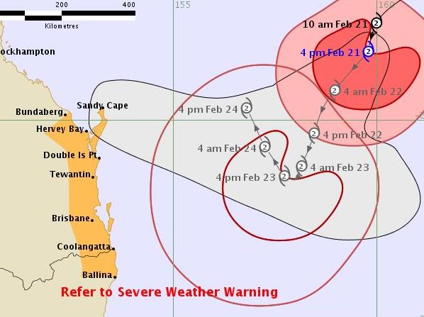 Latest forecast track for Tropical Cyclone Oma.