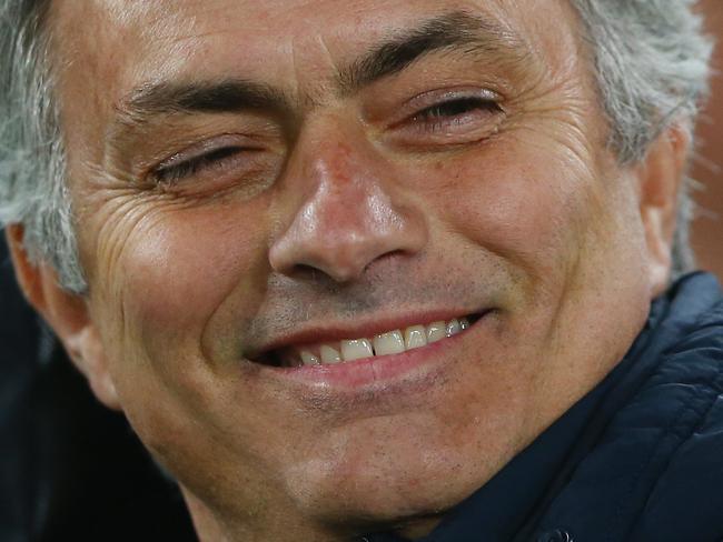 SYDNEY, AUSTRALIA - JUNE 02: Chelsea manager Jose Mourinho smiles as he watches on before kick off during the international friendly match between Sydney FC and Chelsea FC at ANZ Stadium on June 2, 2015 in Sydney, Australia. (Photo by Mark Kolbe/Getty Images)