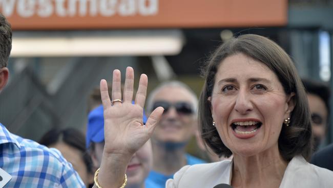 NSW Premier Gladys Berejiklian at Westmead where an underground station is planned. Picture: Jeremy Piper