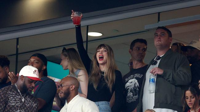 Taylor has been soaking in the NFL action. (Photo by Elsa/Getty Images)