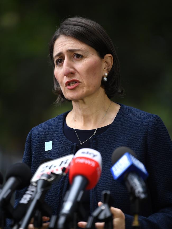 Premier Gladys Berejiklian faces an internal government debate over infrastructure policy. Picture: Joel Carrett/AAP