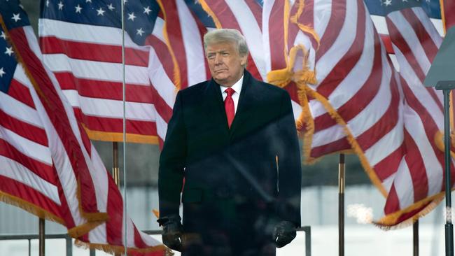 Donald Trump told his supporters to “go home” while steeling their belief that this was a ‘stolen election’. Picture: AFP