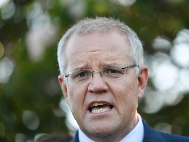 Prime Minister Scott Morrison speaks to the media at the Urrbrae Education Centre in Netherby, Adelaide, Tuesday, March 19, 2019. The Prime Minister is announcing the Adelaide City Deal. (AAP Image/David Mariuz) NO ARCHIVING