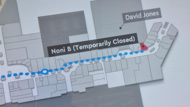 Customers are alerted to the temporary closure of Noni B. Picture: Thomas Morgan