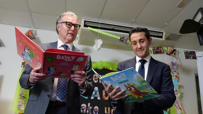 Premier David Crisafulli and Minister for Education John-Paul Langbroek launch the 2025 Premier’s Reading Challenge at Carbrook State School.