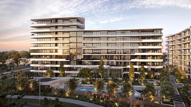 An artists impression of 1 Grant Avenue, the development proposed at Hope Island by George Mastrocostas's Aniko Group. Photo: Supplied