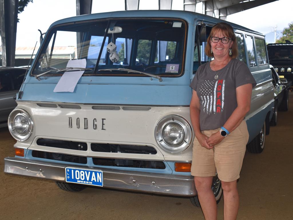 Hervey Bay's Rachael McKenna with her 1969 Dodge A108 at scrutineering for Rockynats 04 at the Rockhampton Showgrounds on March 28, 2024.