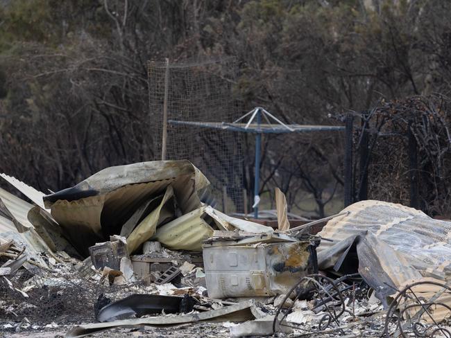 A Hills hoist is all that remains at this property. Picture: Jason Edwards