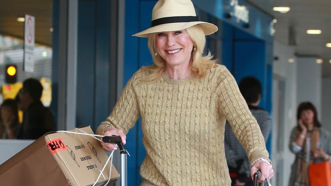 Kerri-Anne Kennerley arrives at Sydney International Airport. She is flying to London and Europe on assignment for Sunday Night.