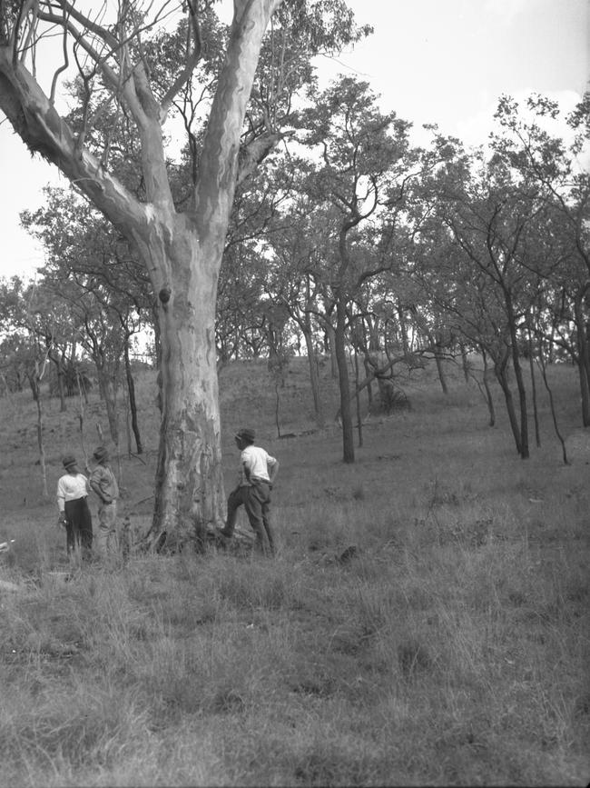 1949: People standing where Senior Constable Doyle and Albert Dahlke were last seen alive. Picture: National Library of Australia