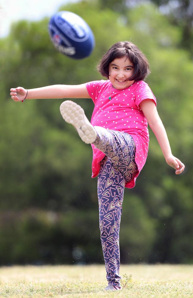 Eda, 10, is jumping back into school, sport and life. Picture: Alex Coppel.