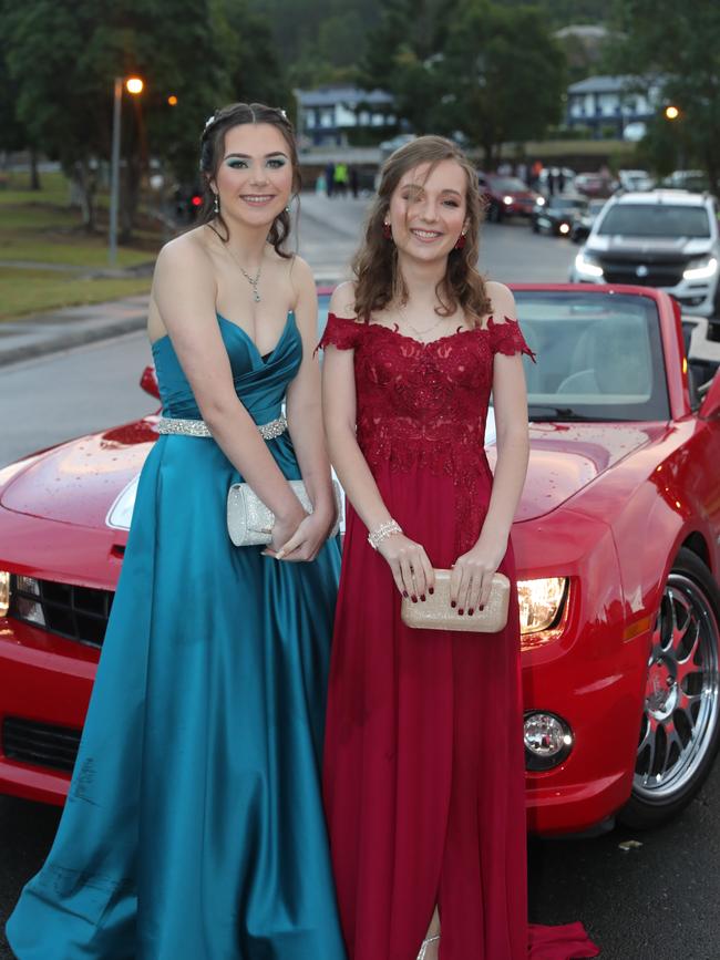 Pacific Pines High formal, at the school. Mekaila Stevens and Emily Hulbert Picture Glenn Hampson