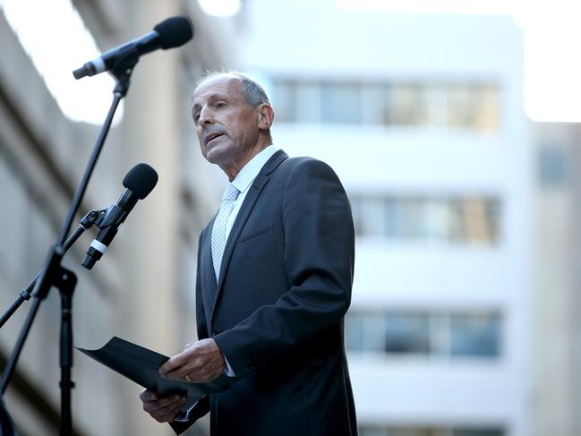 In 2019, then NSW Jewish Board of Deputies Vic Alhadeff, speaking at a Sydney candlelight vigil for the people of Christchurch at Town Hall in Sydney. He also travelled to New Zealand to pass on money raised in Australia for victims of the terror attack on Muslims. Picture by Damian Shaw