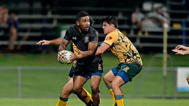 Australian versus New Zealand in the Country of Origin at Rugby Park. Wattsoni Bativou (14) - Nigel Maher (15)