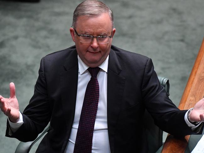 CANBERRA, AUSTRALIA - MAY 13: Leader of the Opposition Anthony Albanese during Question Time in the House of Representatives at Parliament House on May 13, 2020 in Canberra, Australia. Parliament will resume for three days this week but is otherwise adjourned until August.  Australian states are now beginning to lift COVID-19 measures with national cabinet mapping out a three-stage program to help the economy return to normal, Treasury estimates it would cost NSW and Victoria $2.4 billion a week combined in lost economic activity if the states had to re-impose the restrictions it started loosening. Treasurer Josh Frydenberg is facing the largest budget deficit in Australian fiscal history with Deloitte Access Economics predicting it could reach $143 billion this year and $131.6 billion in 2020-21 financial year as the economy slumps due to measures aimed at stopping the spread of the COVID-19 pandemic. (Photo by Sam Mooy/Getty Images)