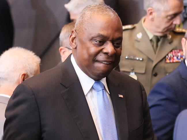 US Secretary of Defense Lloyd J. Austin III l arrives for a NATO Defence Ministers meeting in Brussels, Belgium, on October 18, 2024. (Photo by FranÃ§ois WALSCHAERTS / AFP)