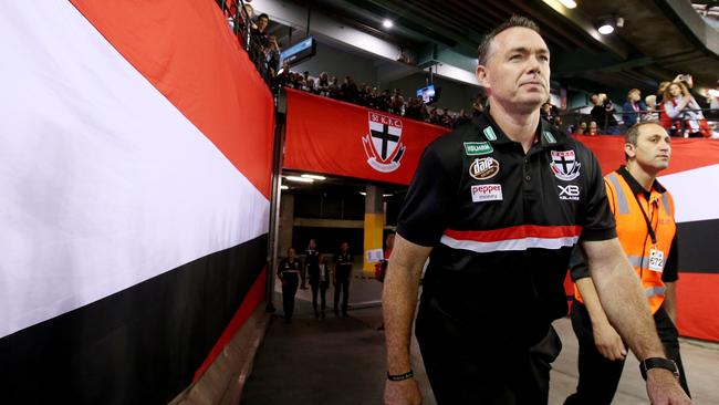 St Kilda coach Alan Richardson is struggling to improve his team’s goalkicking accuracy. Picture: Michael Klein