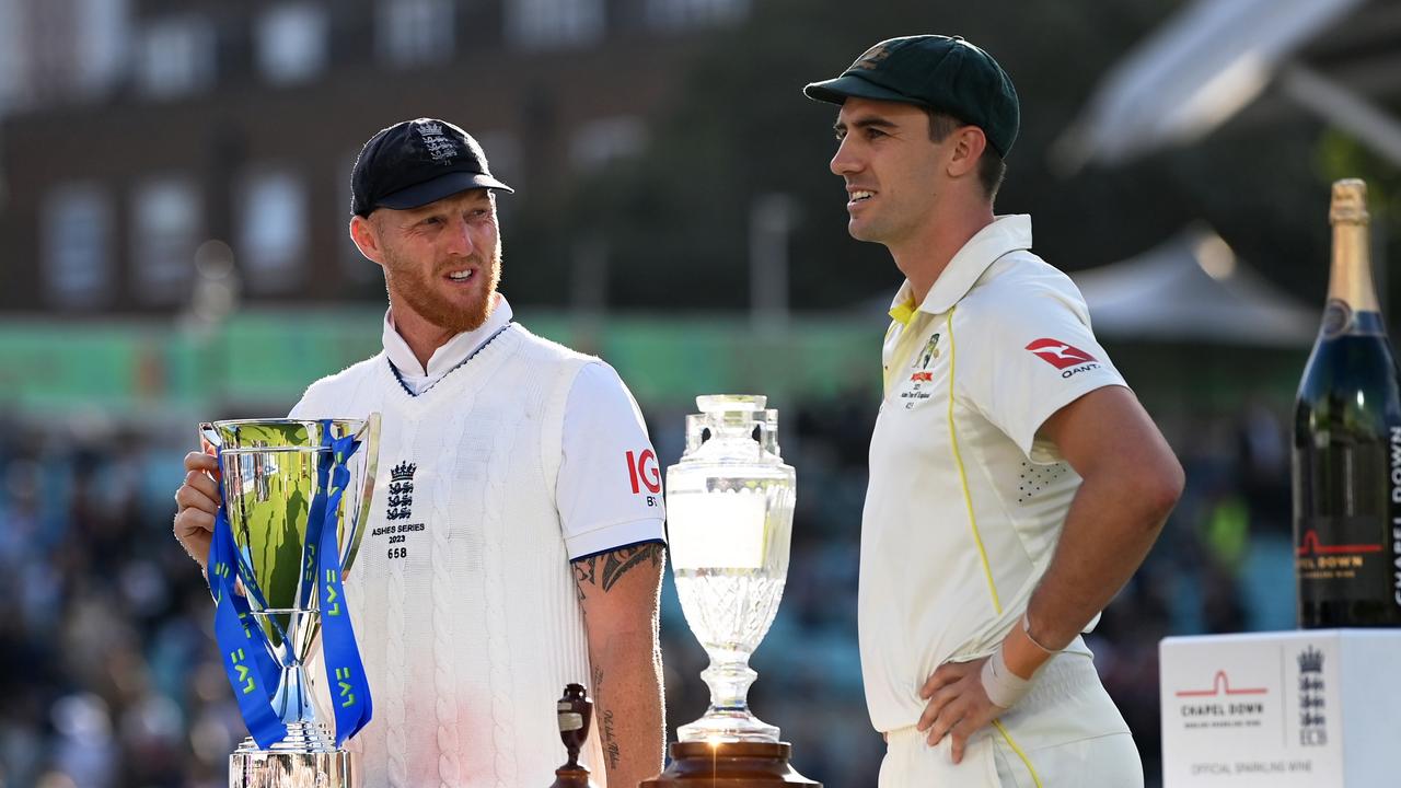 Ben Stokes and Pat Cummins weren’t in the mood for celebrating. (Photo by Stu Forster/Getty Images)