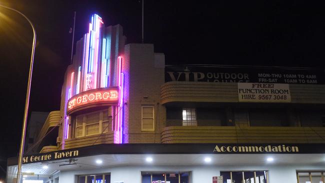 The alleged attack occurred after the men were ejected from the St George Tavern in Rockdale. Picture: Gordon McComiskie