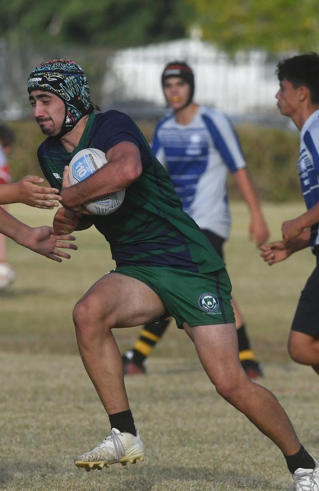 Cowboys Cup Schoolboys Football at Kern Brothers Drive. Townsville High against Pimlico High. Picture: Evan Morgan