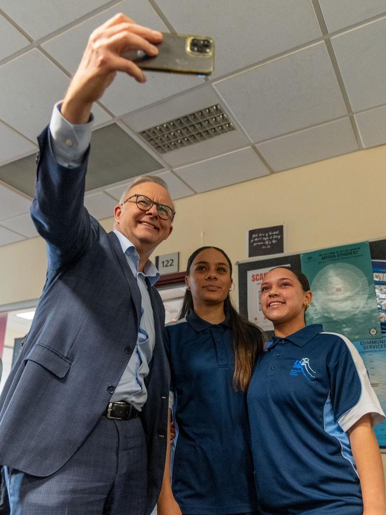 Prime Minister Anthony Albanese meets students in Alice Spring during a visit last year. Picture: PMO via NCA NewsWire