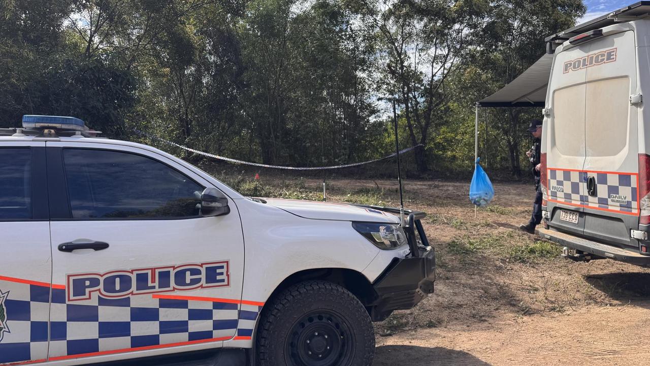 Police have established a crime scene within Good Night Scrub National Park with confirmation that remains found are human. Picture: Queensland Police