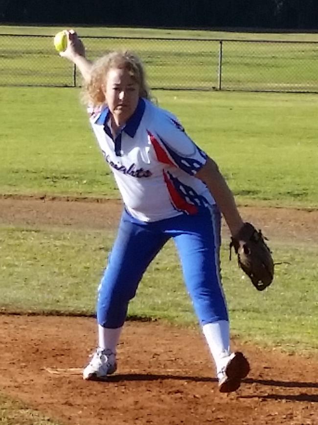 Joanne Newman pitching for her club.