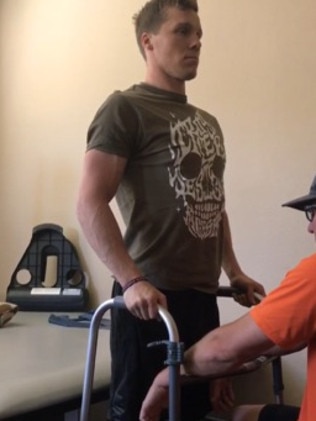 Sam Willoughby has regained the ability to stand as his rehabilitation program continues.