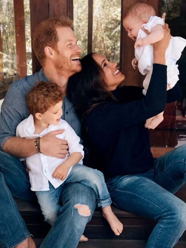 Harry and Meghan with their kids Archie and Lilibet. Picture: The Times