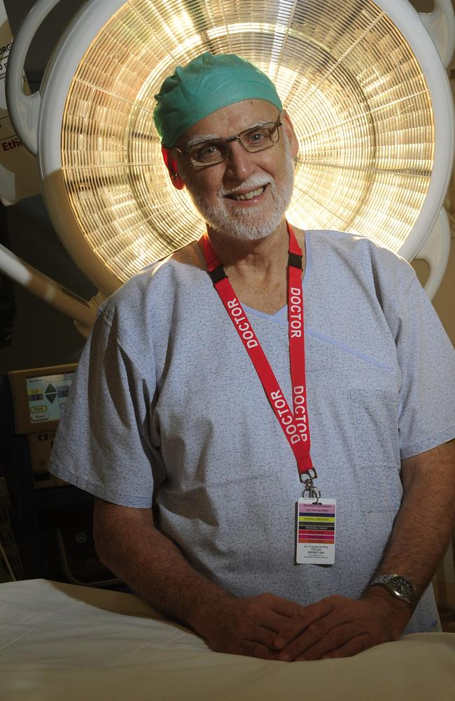 The Townsville Hospital’s lion of anaesthetics Dr Vic Callanan when he retired after more than 40 years at the hospital. Credit: Ian Hitchcock