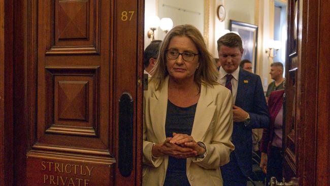 Premier-elect Jacinta Allan leaves a caucus meeting in Melbourne. (Photo by Asanka Ratnayake/Getty Images)