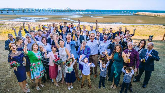 Surprise: Chloe Rees (Saunders) and Steven Rees with wedding guests, PHOTOGRAPHY: Willidea Photography