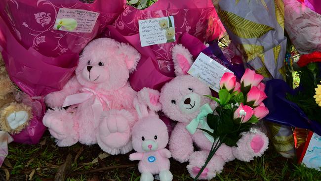 People left tributes for Sanaya Sahib, who was allegedly slain by her mother.