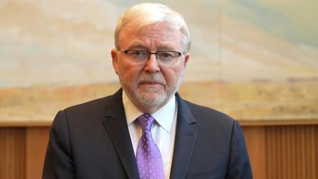 Kevin Rudd breaks his silence on the election of Trump at the United States Studies Centre at the University of Sydney. VIDEO GRAB