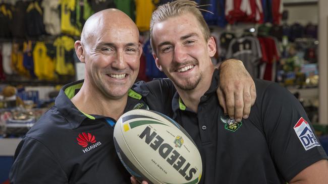 Jason Croker and nephew Lachlan Croker prior to the Nines.