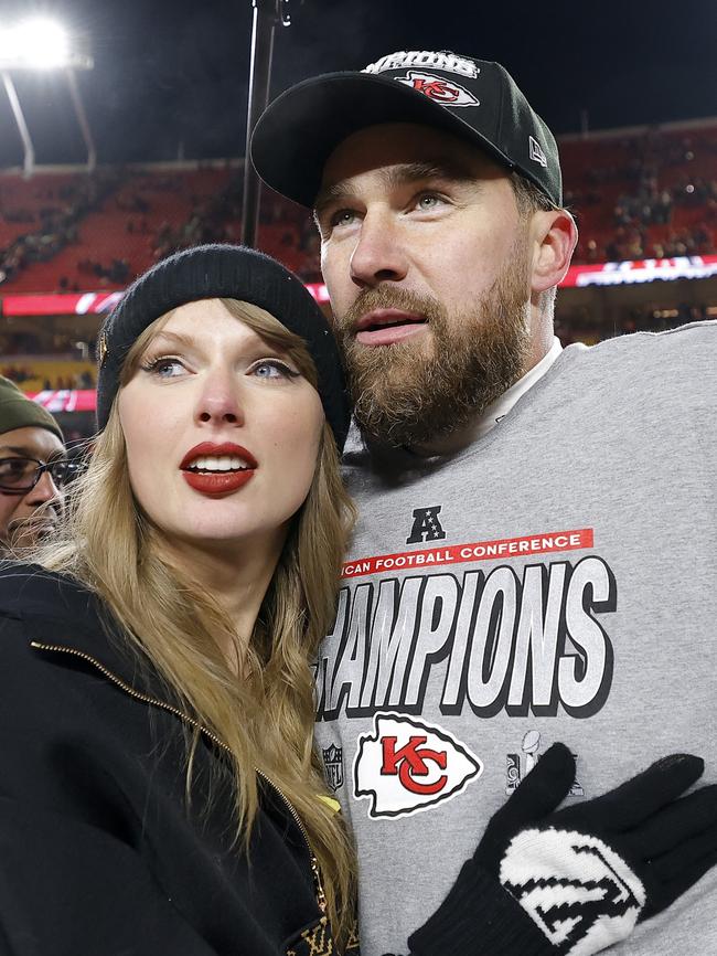 Swift was booed at the Super Bowl as the Eagles defeated the Chiefs. (Photo by David Eulitt/Getty Images)