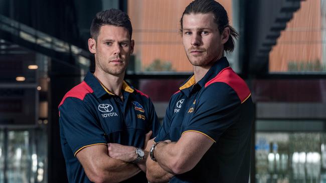 New Crows Sam Gibson and Bryce Gibbs. Picture: Jake Nowakowski