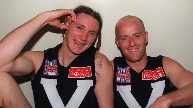 Three-time All Australian Peter Everitt takes time out from Victorian State of Origin training session in 1997.