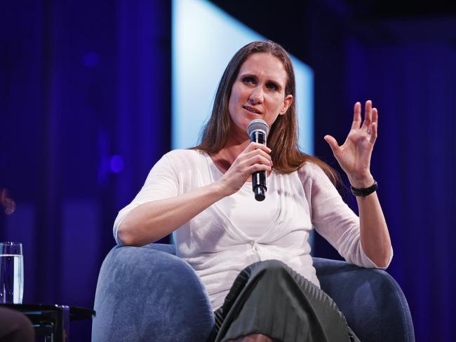 DAILY TELEGRAPH -  6/12/22  MUST CHECK WITH PIC EDITOR BEFORE PUBLISHING  -Bradfield Oration at Crown Ballroom in Sydney today.  Marguerite Fitzgerald pictured during a panel discussion. Picture: Sam Ruttyn