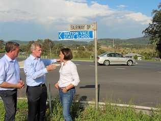 NEW PROMISES: Residents have complained about the Fairway Dr-Warrego Highway intersection for years. Jim McDonald discussed the dangerous turn with LNP leader Tim Nicholls and deputy leader Deb Frecklington. Picture: Melanie Keyte