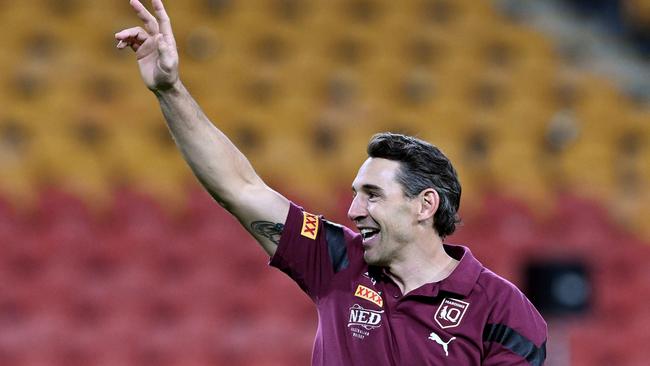 BRISBANE, AUSTRALIA - JUNE 21: Billy Slater head coach of the Maroons celebrates victory following game two of the State of Origin series between the Queensland Maroons and the New South Wales Blues at Suncorp Stadium on June 21, 2023 in Brisbane, Australia. (Photo by Bradley Kanaris/Getty Images)