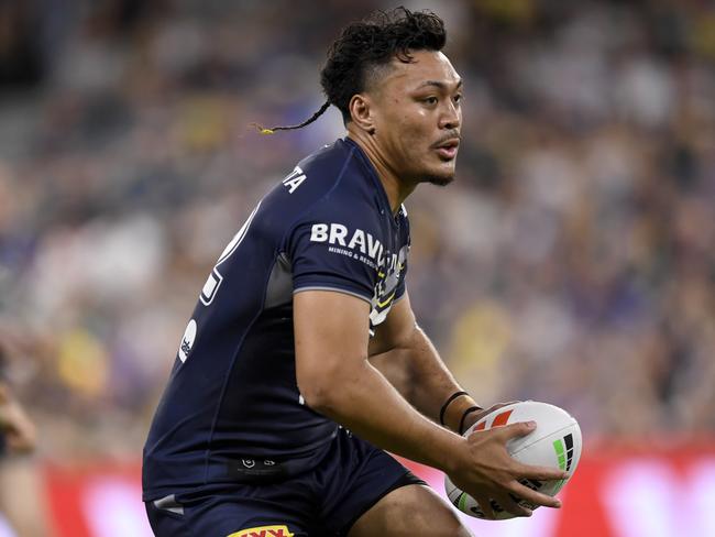 Injured Cowboys star Jeremiah Nanai is set to receive a painkilling injection and play through the pain against the Sharks. Picture: NRL Imagery