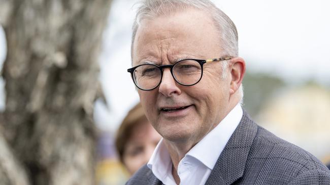 Anthony Albanese on Sunday in southwest Sydney. Picture: Simon Bullard.