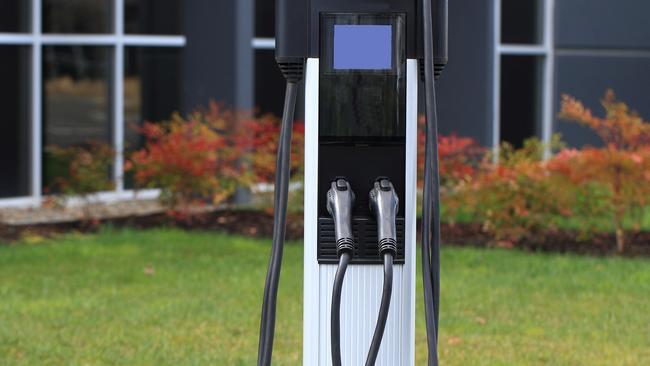 An electric vehicle charging station.