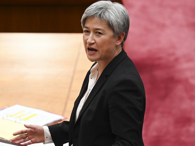 Senator Penny Wong wants the IDF to stop targetting hospitals. Picture: NCA NewsWire / Martin Ollman