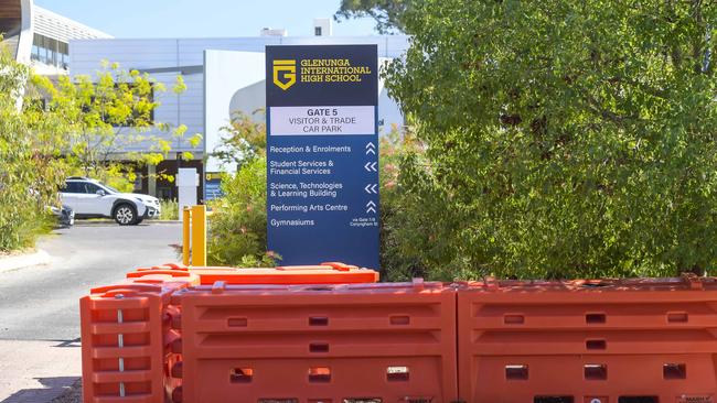 Extra security around Glenunga International High School, including bollards. Picture: RoyVPhotography