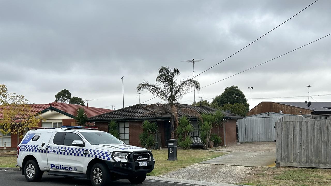 Police at Freesia Court Whittington after an alleged shooting on March 22.